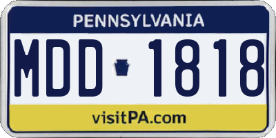 PA license plate MDD1818