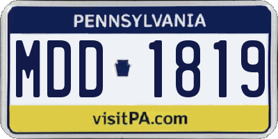 PA license plate MDD1819