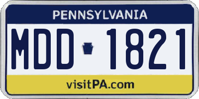 PA license plate MDD1821