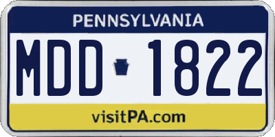 PA license plate MDD1822