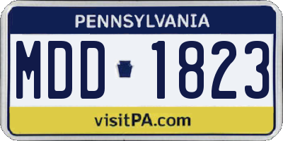 PA license plate MDD1823