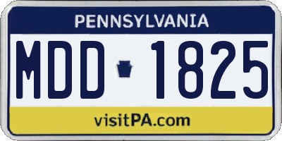 PA license plate MDD1825
