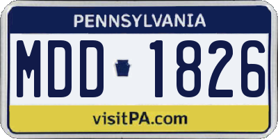 PA license plate MDD1826