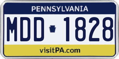 PA license plate MDD1828