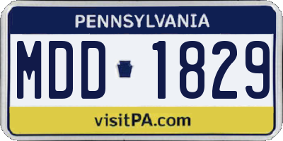 PA license plate MDD1829