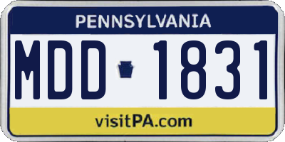 PA license plate MDD1831