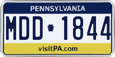 PA license plate MDD1844