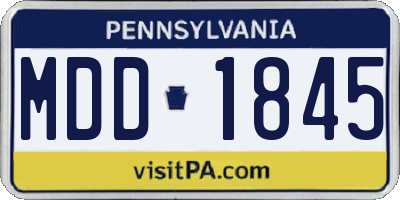 PA license plate MDD1845