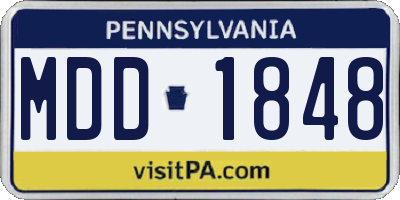 PA license plate MDD1848