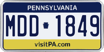 PA license plate MDD1849
