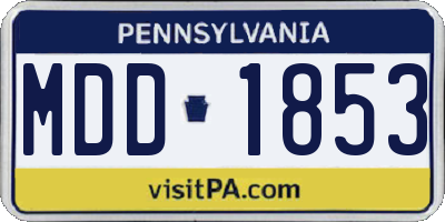 PA license plate MDD1853