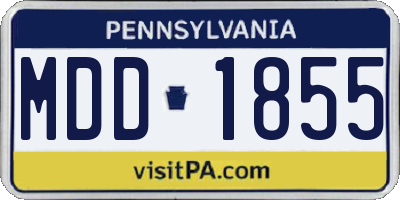 PA license plate MDD1855