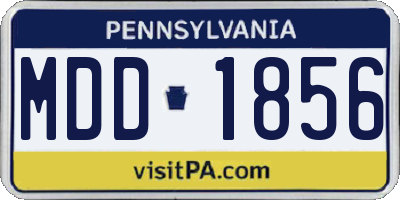 PA license plate MDD1856