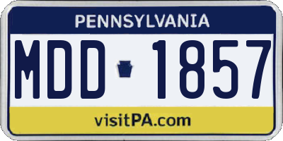 PA license plate MDD1857