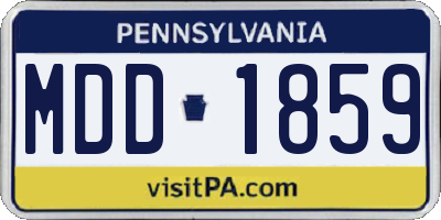 PA license plate MDD1859