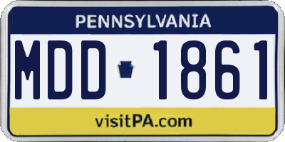 PA license plate MDD1861