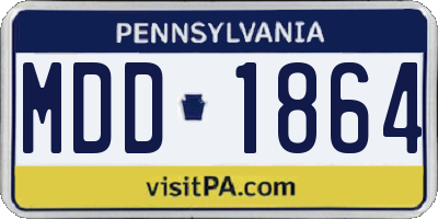 PA license plate MDD1864