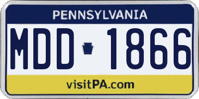 PA license plate MDD1866