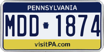 PA license plate MDD1874