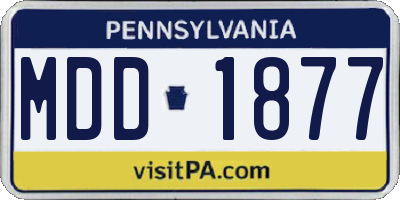 PA license plate MDD1877
