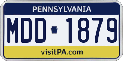 PA license plate MDD1879
