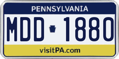 PA license plate MDD1880