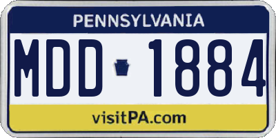 PA license plate MDD1884