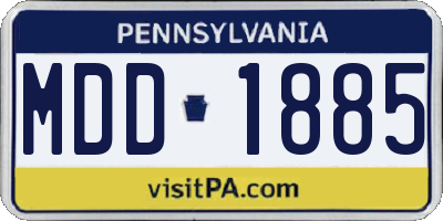 PA license plate MDD1885