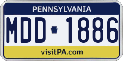 PA license plate MDD1886