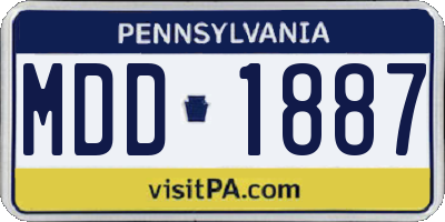 PA license plate MDD1887