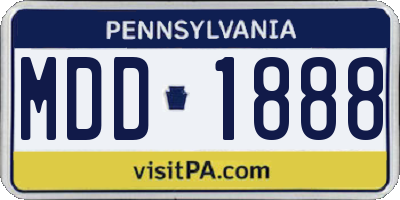 PA license plate MDD1888