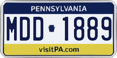 PA license plate MDD1889