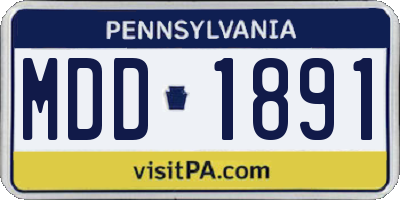PA license plate MDD1891