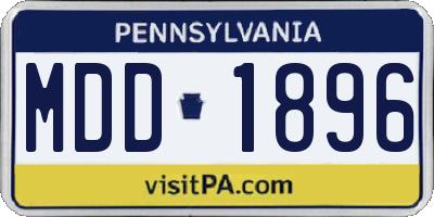 PA license plate MDD1896