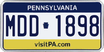 PA license plate MDD1898