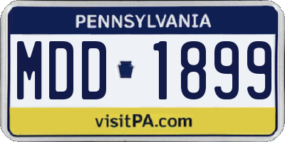 PA license plate MDD1899