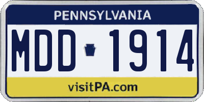 PA license plate MDD1914