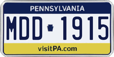 PA license plate MDD1915