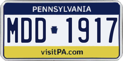 PA license plate MDD1917