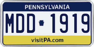 PA license plate MDD1919