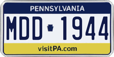 PA license plate MDD1944