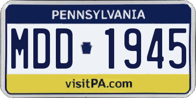 PA license plate MDD1945