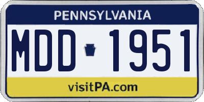 PA license plate MDD1951