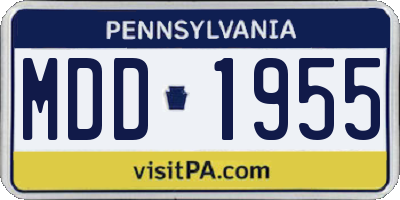 PA license plate MDD1955