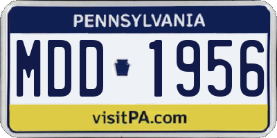 PA license plate MDD1956