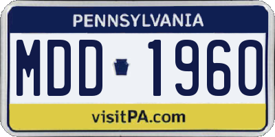 PA license plate MDD1960