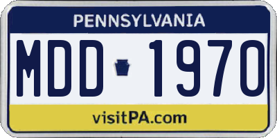 PA license plate MDD1970