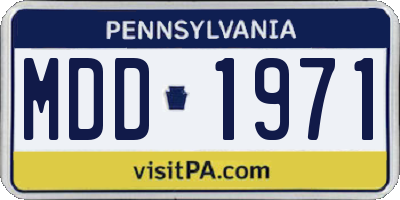 PA license plate MDD1971