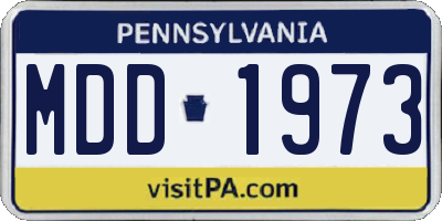 PA license plate MDD1973
