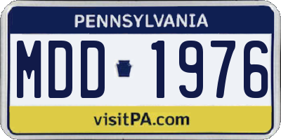 PA license plate MDD1976